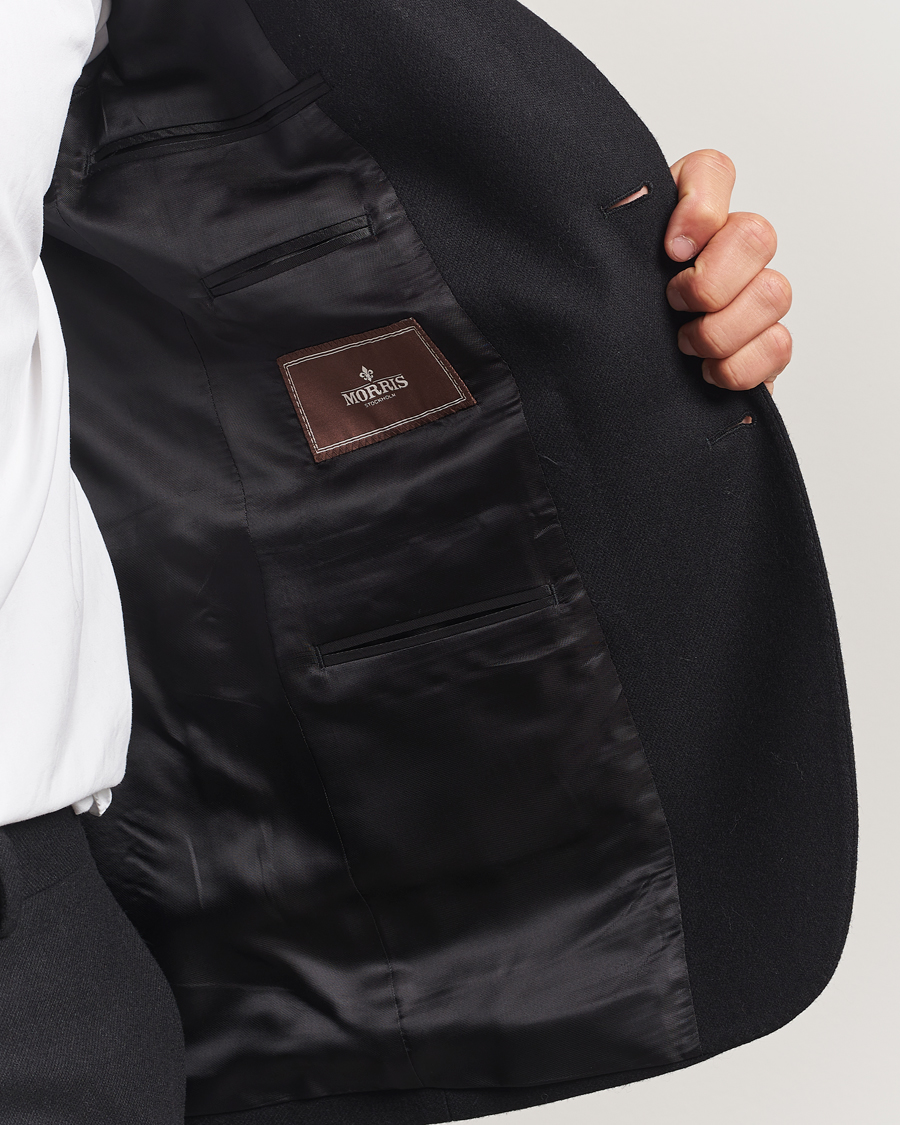 Heren | Blazers | Morris | Flannel Wool Blazer Black