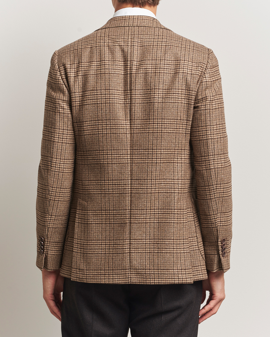Heren | Blazers | Morris | Wool Silk Check Blazer Brown