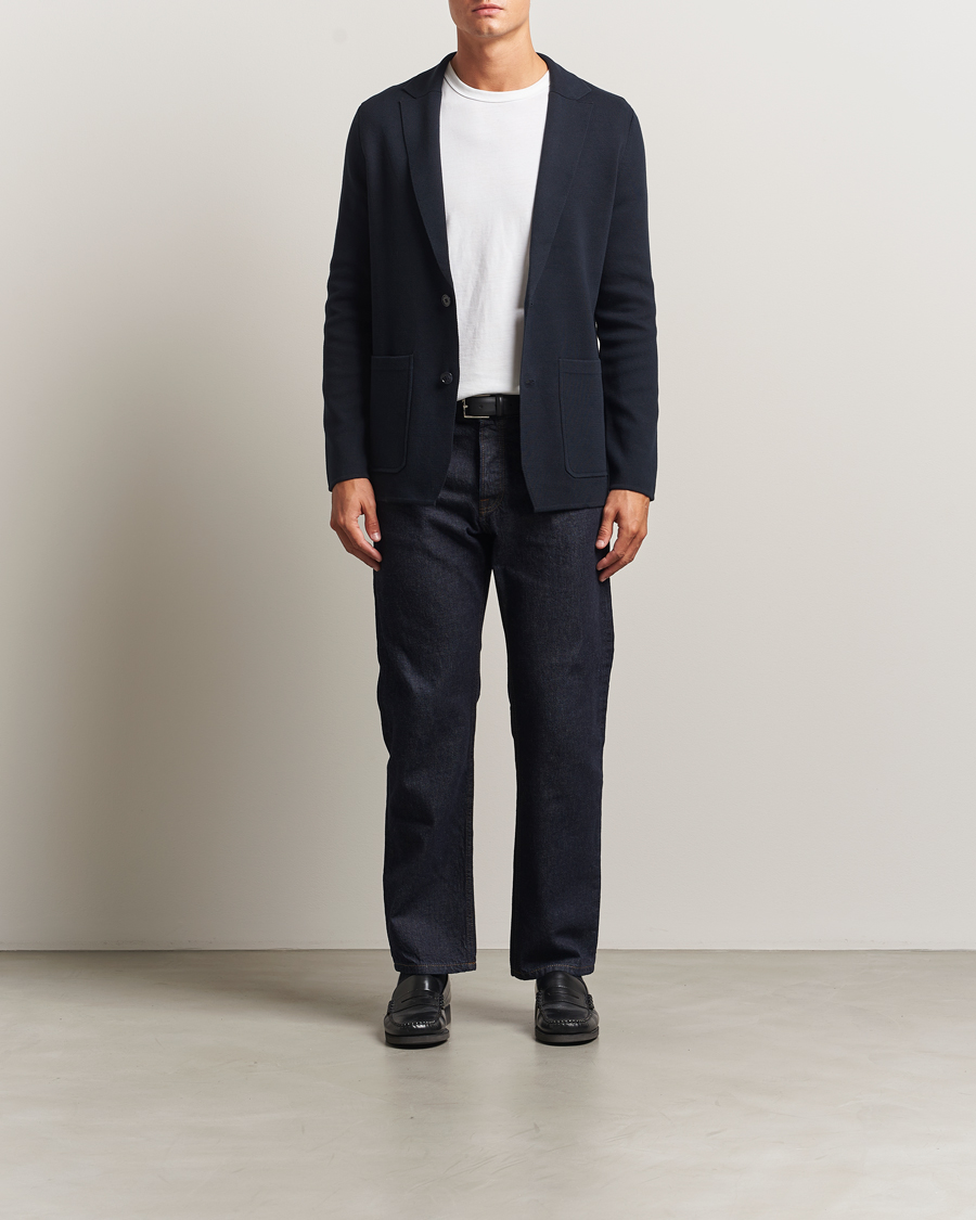 Heren | Blazers | Morris | Jake Knitted Blazer Old Blue