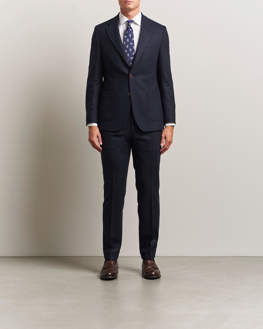 Heren | Broeken | Morris | Jack Flannel Trousers Navy