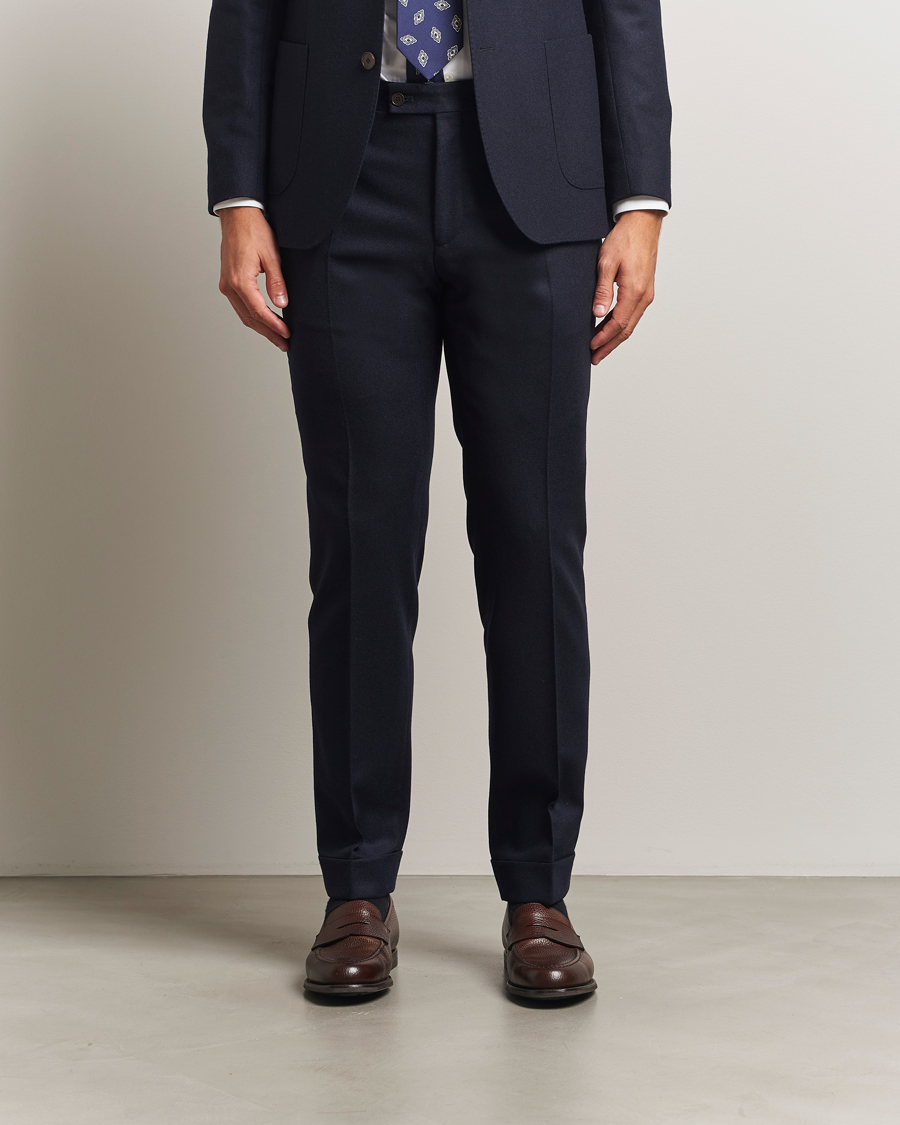Heren | Broeken | Morris | Jack Flannel Trousers Navy