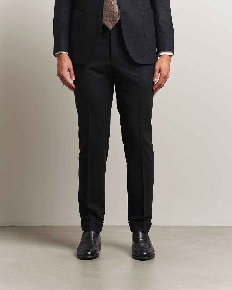 Heren | Broeken | Morris | Jack Flannel Trousers Black