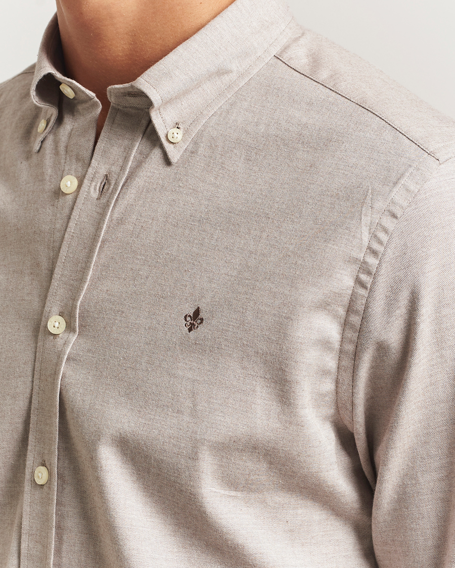 Heren | Overhemden | Morris | Watts Flannel Shirt Khaki