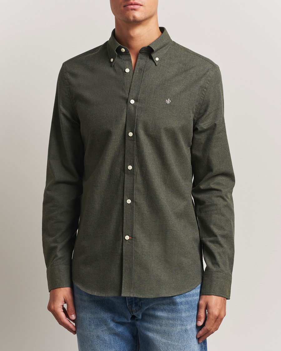 Heren | Overhemden | Morris | Watts Flannel Shirt Olive