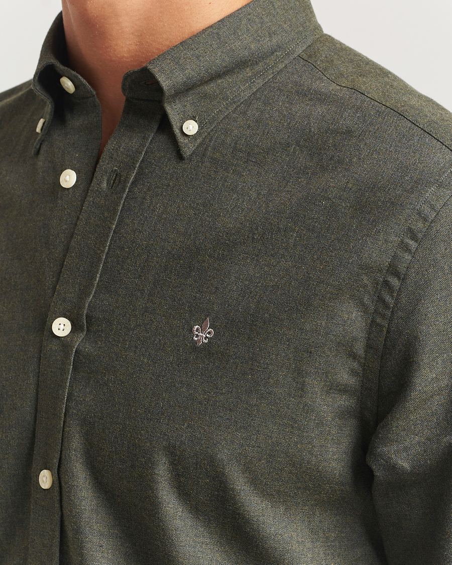 Heren | Overhemden | Morris | Watts Flannel Shirt Olive