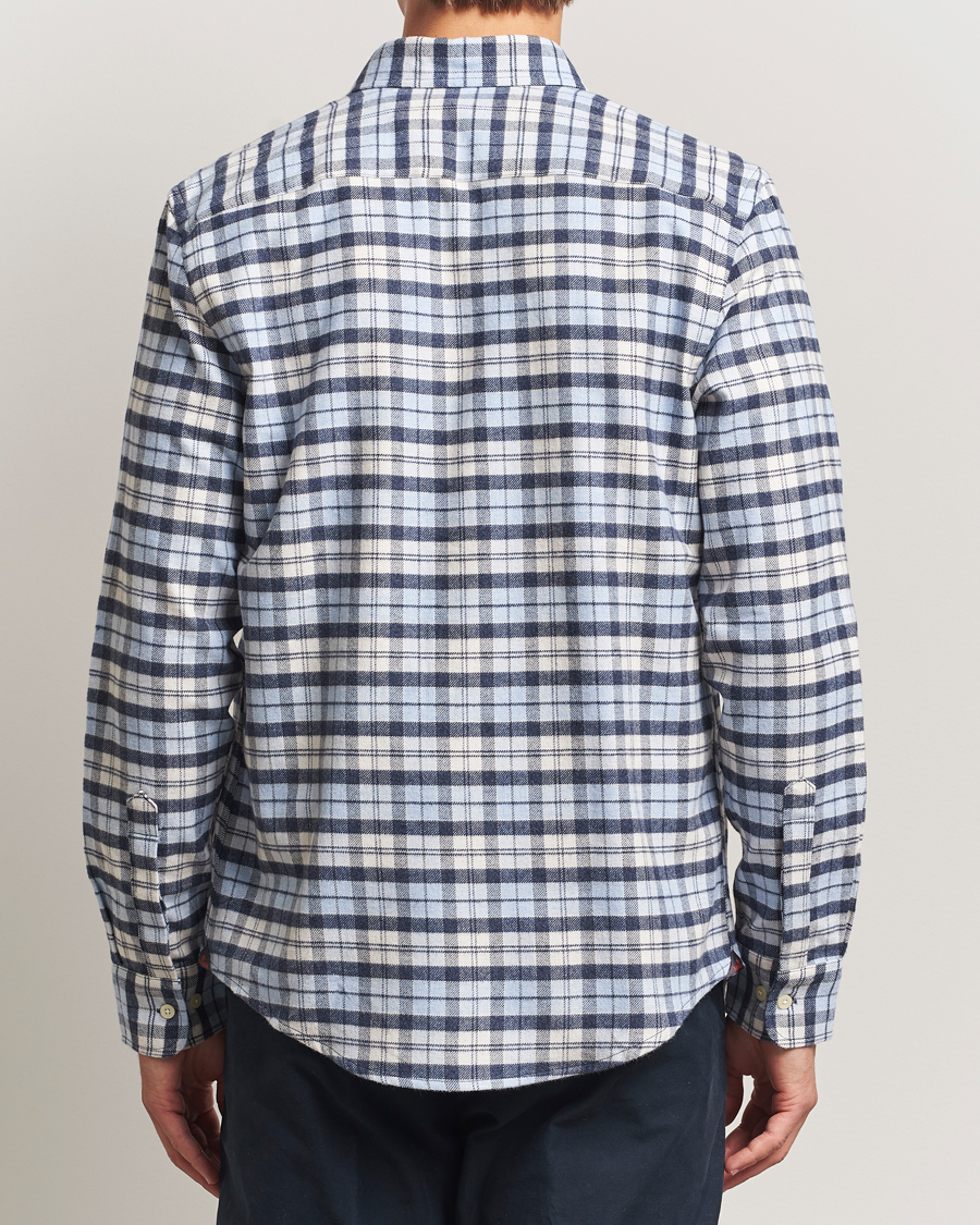 Heren | Overhemden | Morris | Flannel Check Shirt Light Blue