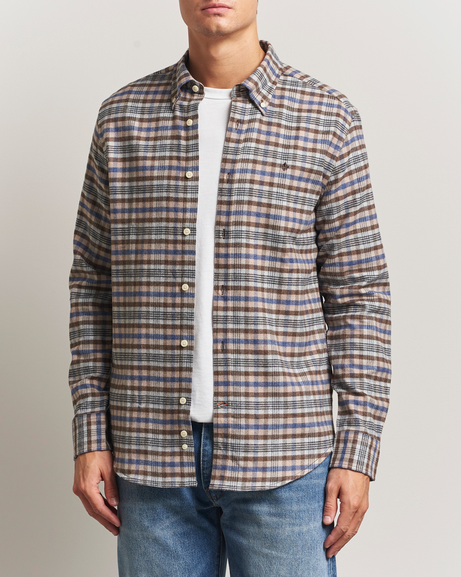 Heren | Overhemden | Morris | Flannel Check Shirt Brown