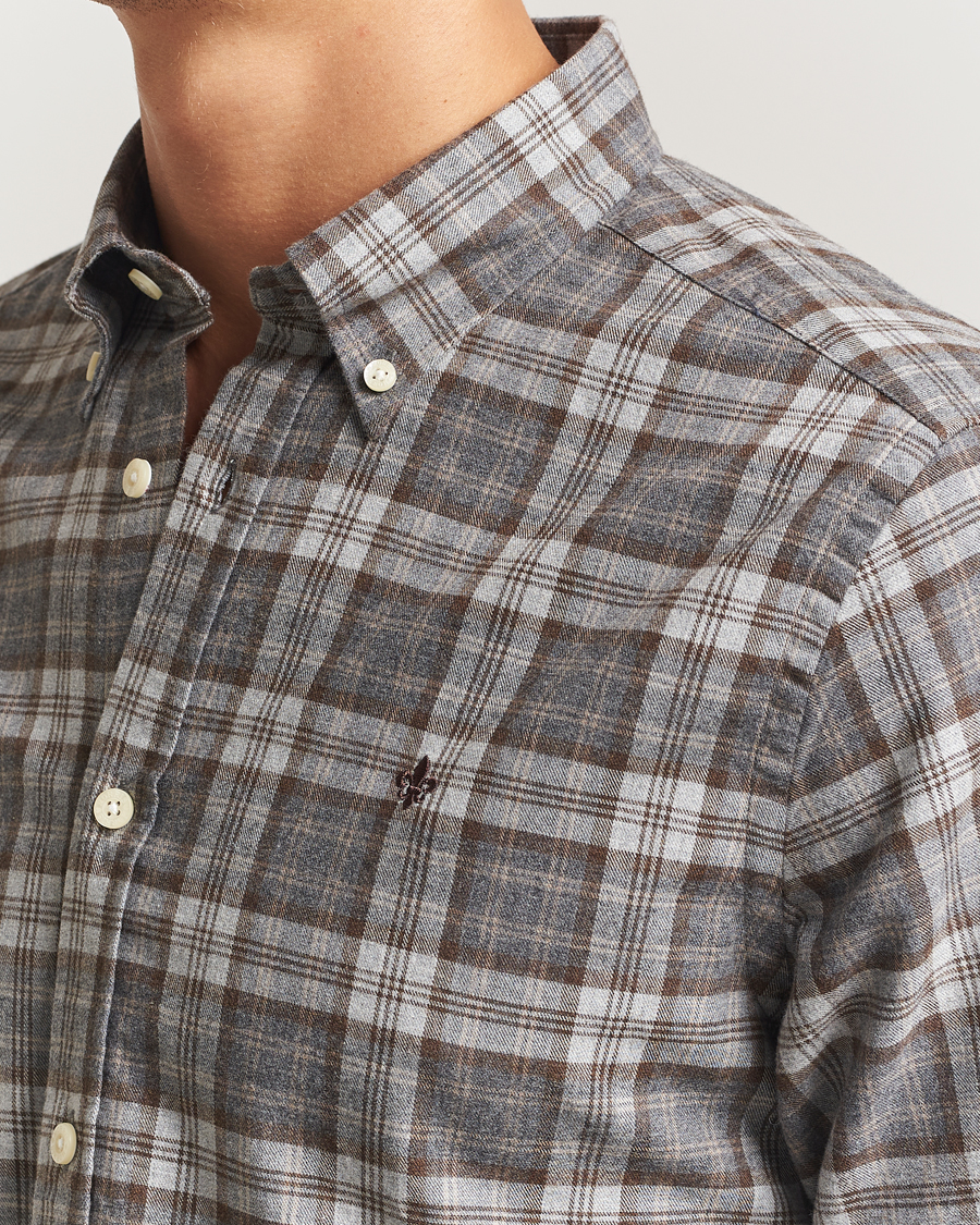 Heren | Overhemden | Morris | Watts Flannel Check Shirt Grey
