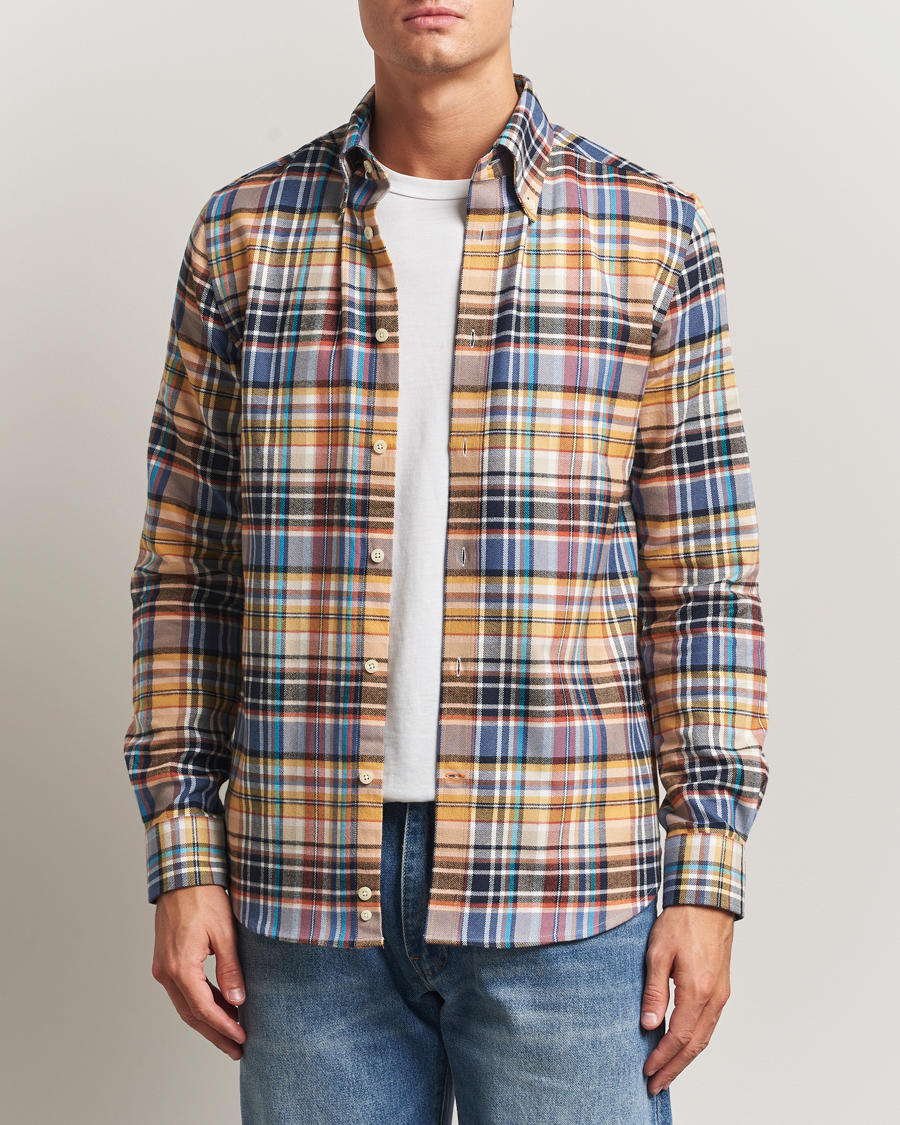 Heren | Overhemden | Morris | Happy Tartan Check Shirt Yellow