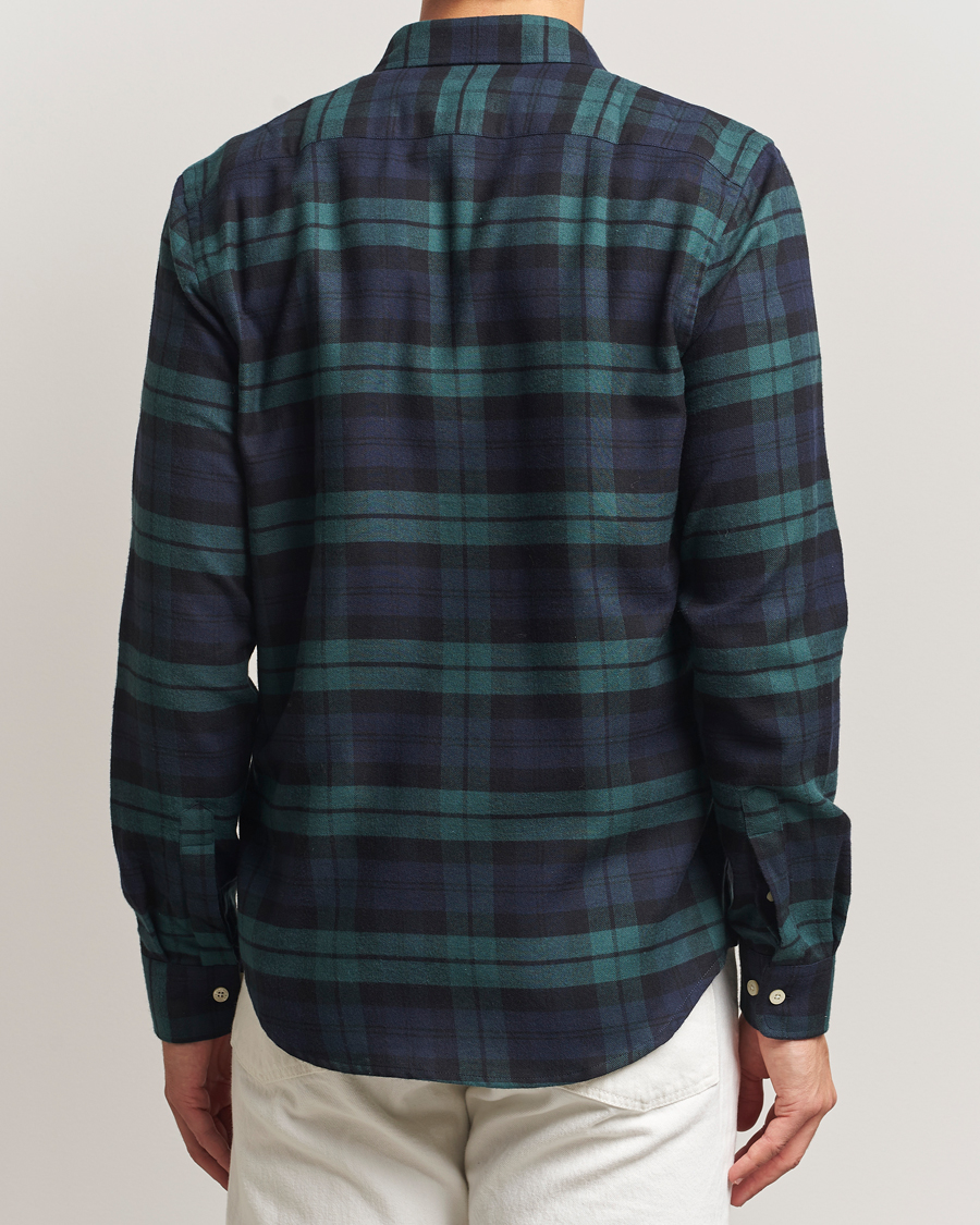 Heren | Overhemden | Morris | Soft Twill Tartan Shirt Navy