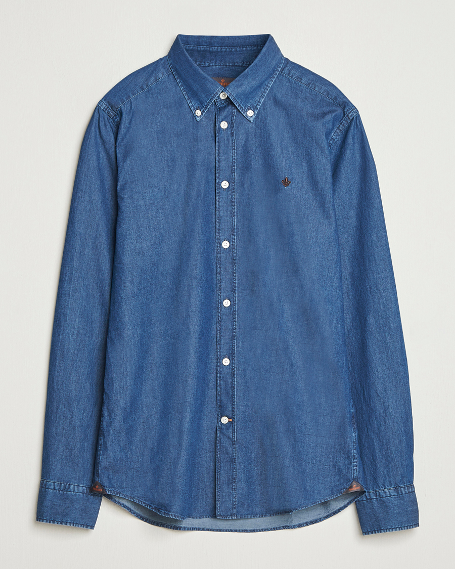 Heren | Overhemden | Morris | Light Denim Shirt Blue