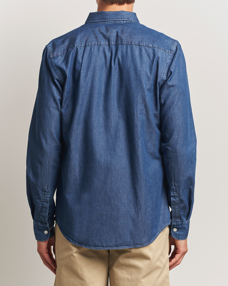 Heren | Overhemden | Morris | Light Denim Shirt Blue