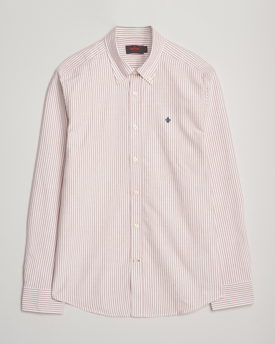 Heren | Overhemden | Morris | Douglas Oxford Striped Shirt Red