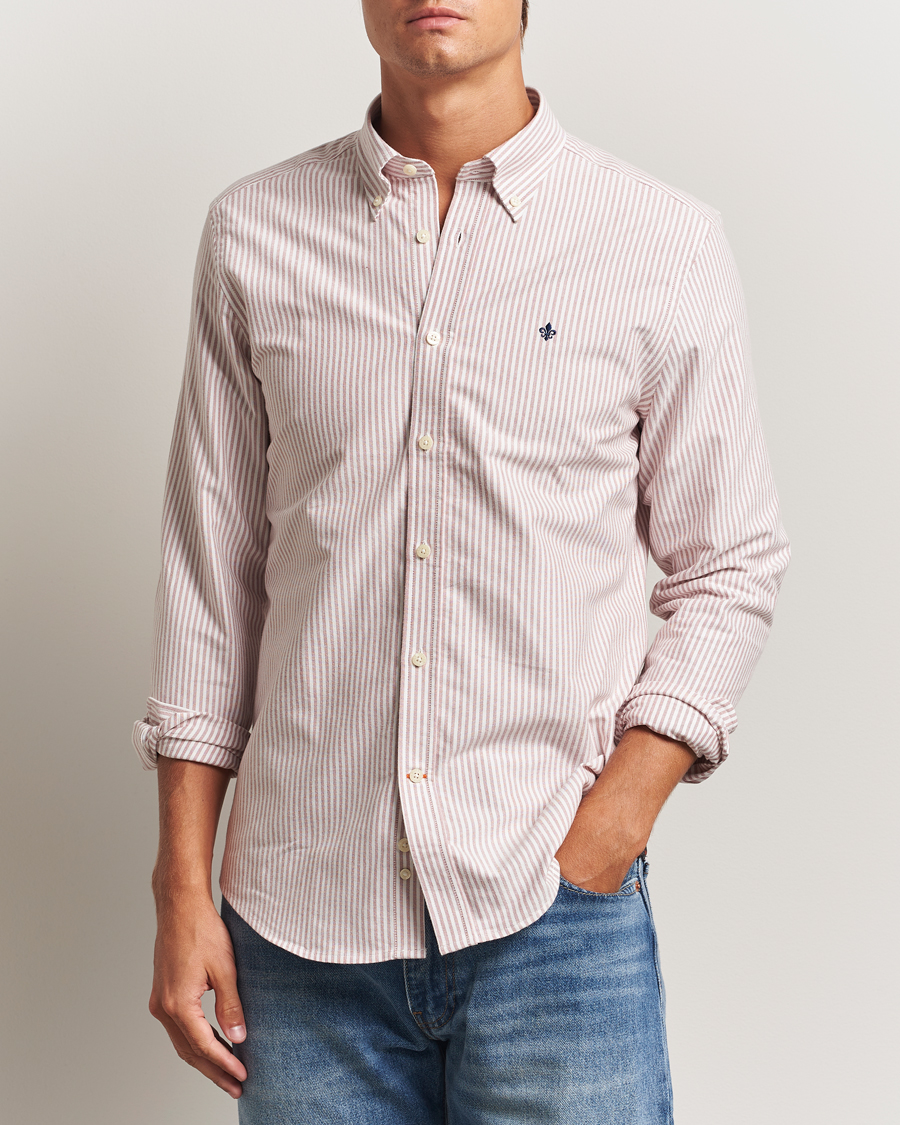 Heren | Overhemden | Morris | Douglas Oxford Striped Shirt Red