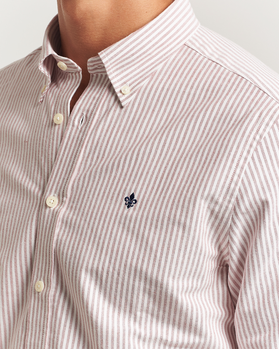 Heren | Overhemden | Morris | Douglas Oxford Striped Shirt Red