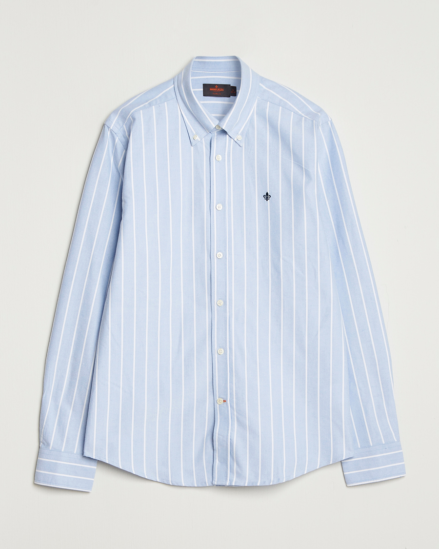 Heren | Overhemden | Morris | Douglas Oxford Striped Shirt Light Blue