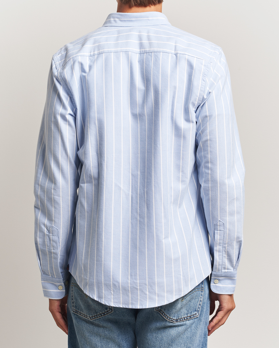 Heren | Overhemden | Morris | Douglas Oxford Striped Shirt Light Blue