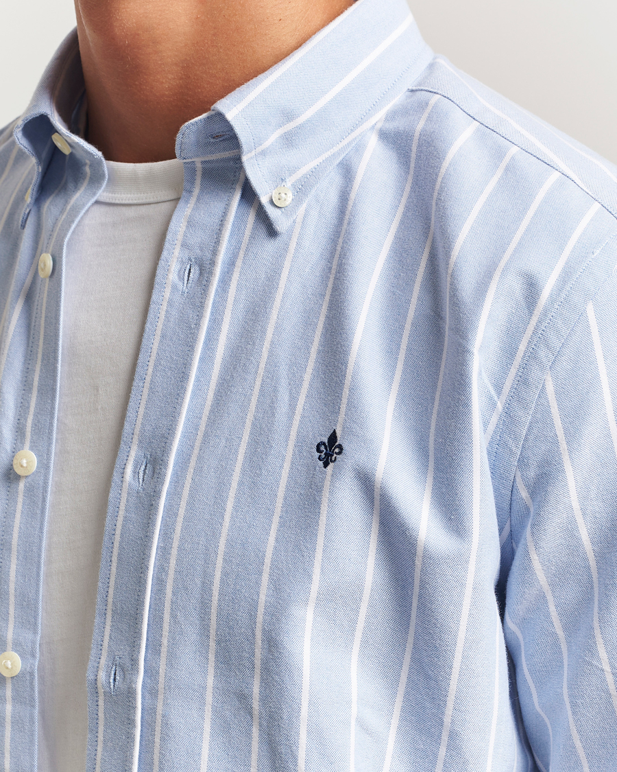 Heren | Overhemden | Morris | Douglas Oxford Striped Shirt Light Blue
