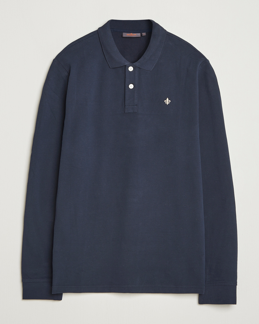 Heren | Truien | Morris | Camden Long Sleeve Polo Old Blue