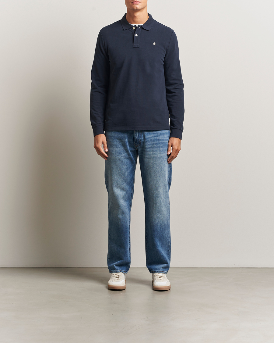Heren | Truien | Morris | Camden Long Sleeve Polo Shirt Navy