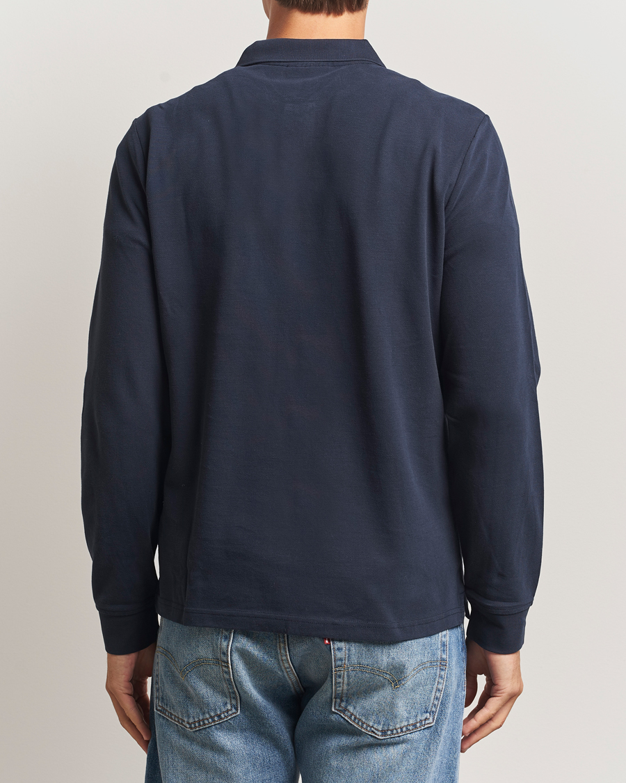 Heren | Truien | Morris | Camden Long Sleeve Polo Old Blue