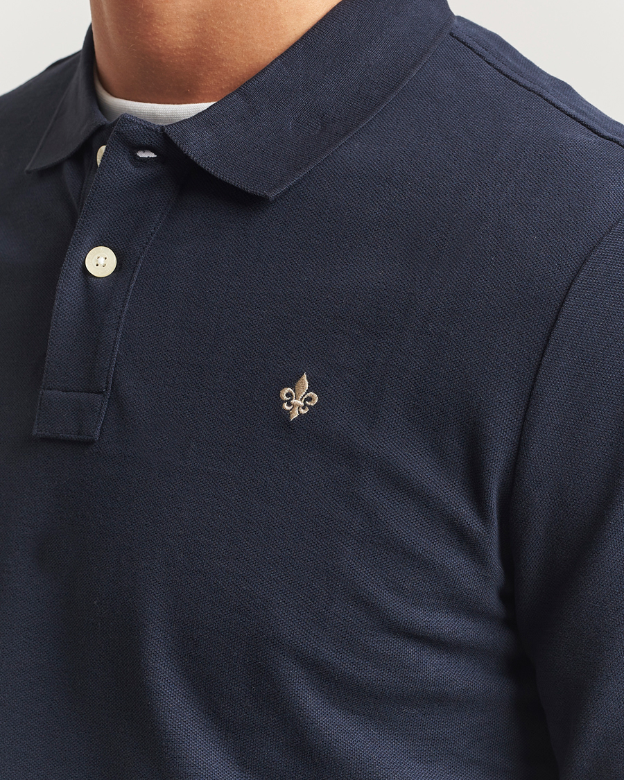 Heren | Truien | Morris | Camden Long Sleeve Polo Old Blue