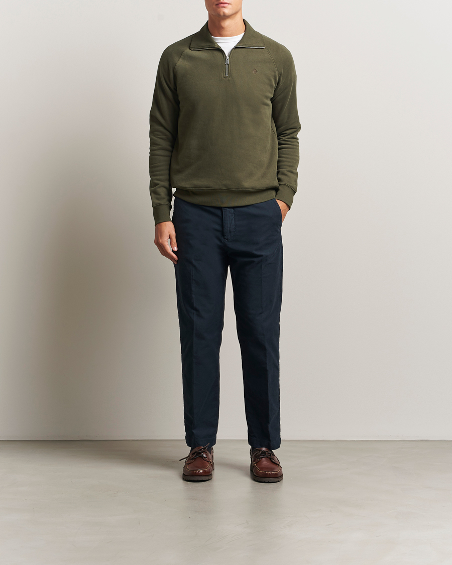 Heren | Truien | Morris | Maryon Half Zip Sweatshirt Olive