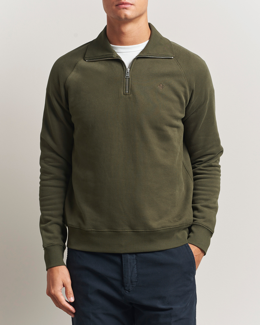 Heren | Truien | Morris | Maryon Half Zip Sweatshirt Olive