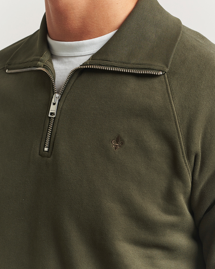 Heren | Truien | Morris | Maryon Half Zip Sweatshirt Olive