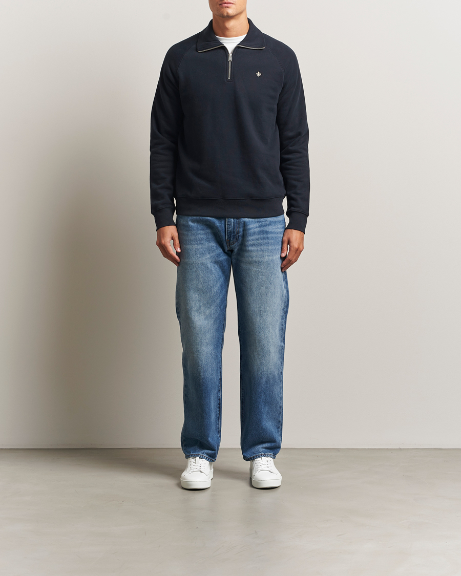 Heren | Truien | Morris | Maryon Half Zip Sweatshirt Old Blue