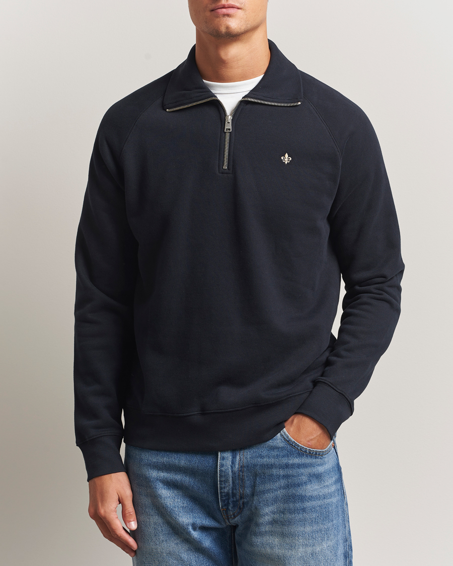 Heren | Truien | Morris | Maryon Half Zip Sweatshirt Old Blue