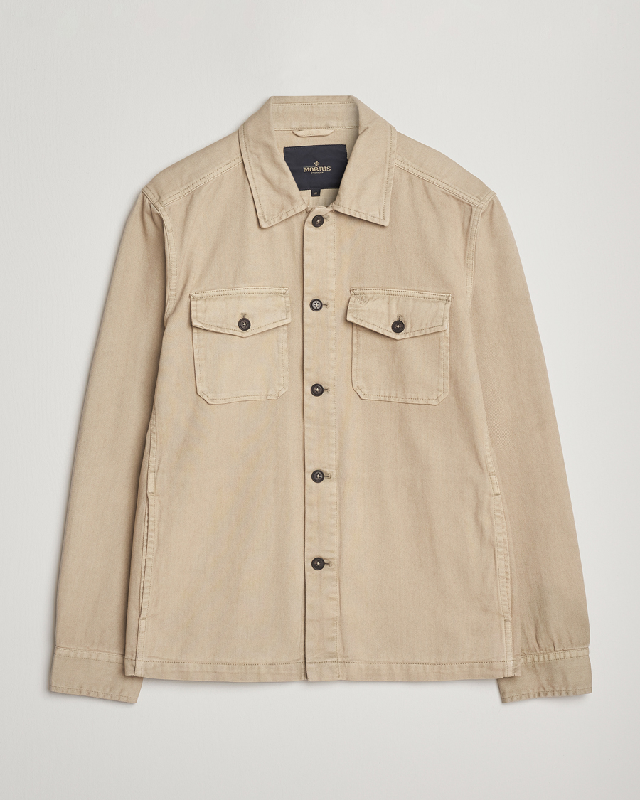 Heren | Overhemden | Morris | Alain Twill Shirt Jacket Khaki
