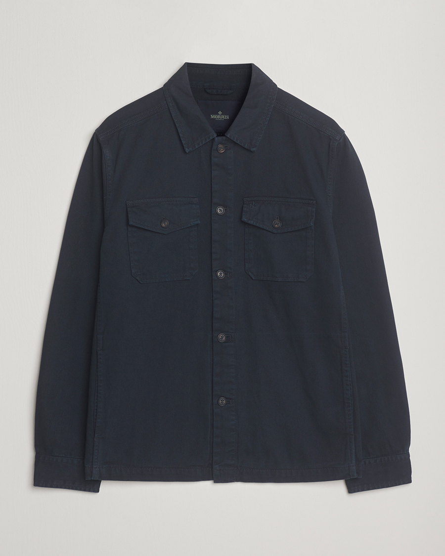 Heren | Overhemden | Morris | Alain Twill Shirt Jacket Old Blue