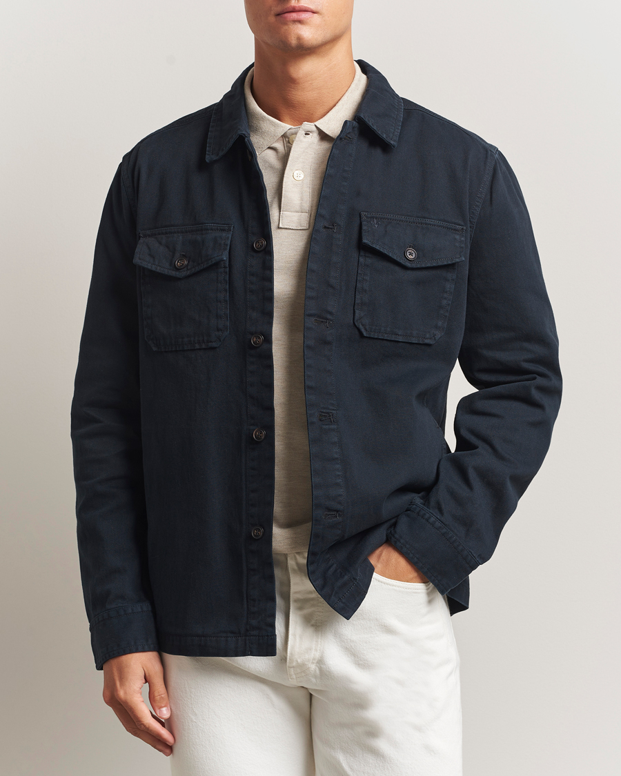 Heren | Overhemden | Morris | Alain Twill Shirt Jacket Old Blue