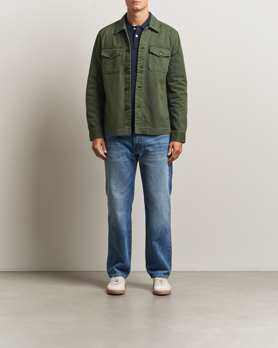 Heren | Overhemden | Morris | Alain Twill Shirt Jacket Olive
