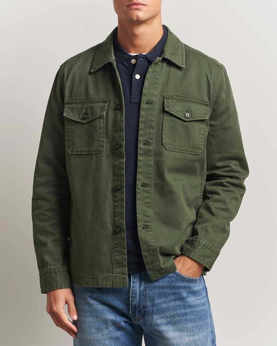 Heren | Overhemden | Morris | Alain Twill Shirt Jacket Olive