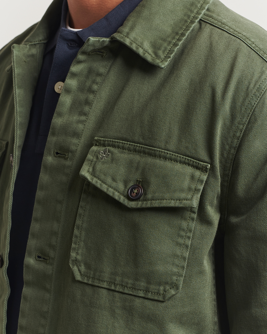 Heren | Overhemden | Morris | Alain Twill Shirt Jacket Olive