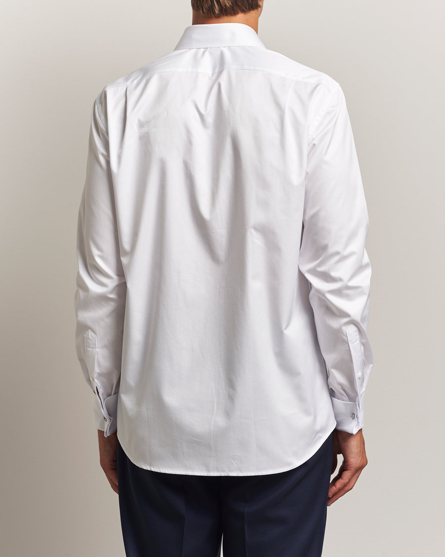 Heren | Overhemden | Stenströms | Regular Fit Cotton Twill Double Cuff Shirt White