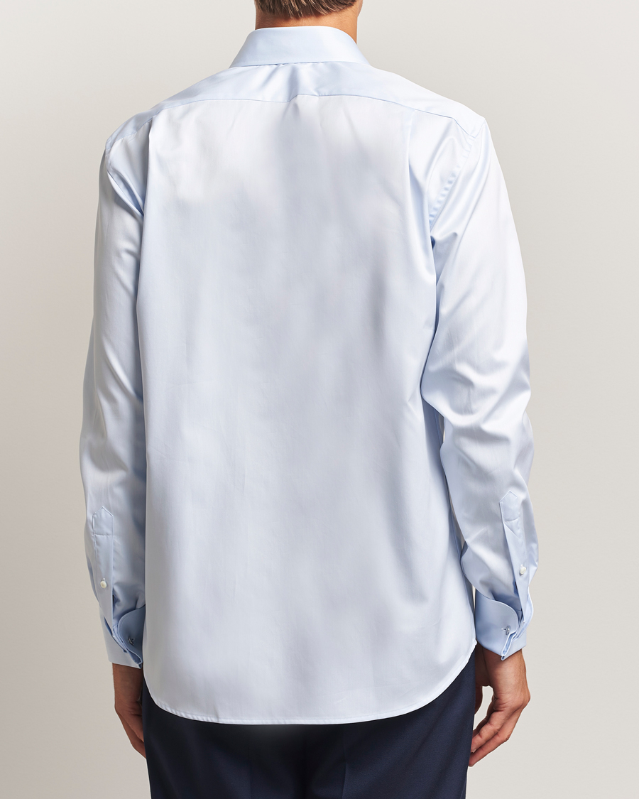 Heren | Overhemden | Stenströms | Regular Fit Cotton Twill Double Cuff Shirt Blue