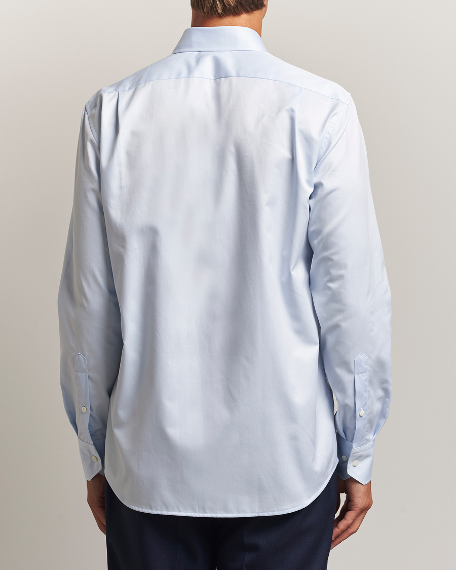 Heren | Overhemden | Stenströms | Regular Fit Cotton Twill Shirt Blue