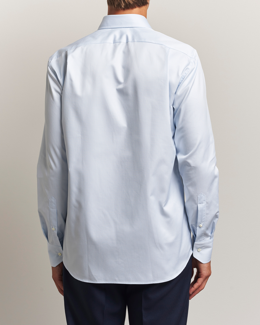 Heren | Overhemden | Stenströms | Regular Fit Thin Stripe Shirt White/Blue