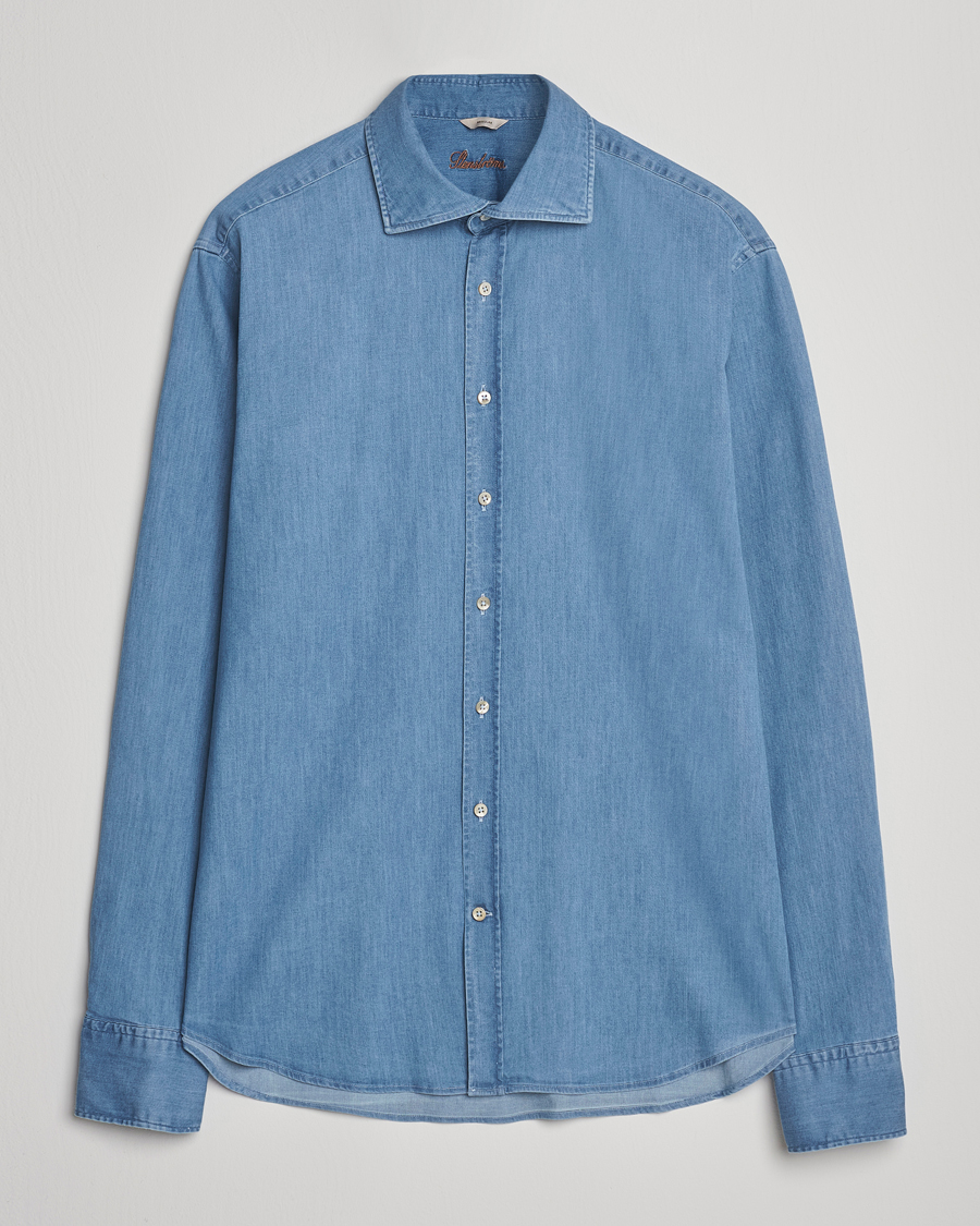 Heren | Overhemden | Stenströms | Regular Fit Garment Washed Shirt Light Denim
