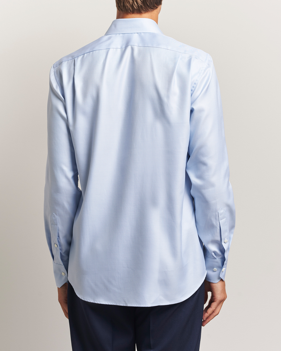 Heren | Overhemden | Stenströms | Regular Fit Houndstooth Shirt Blue