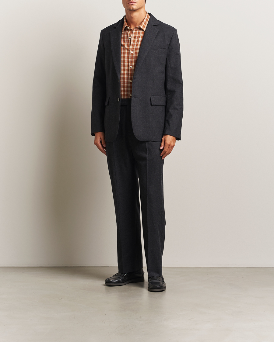 Heren | Broeken | Palmes | Wool Pleated Trousers Black