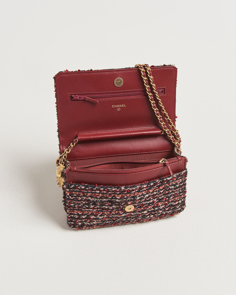 Heren | Pre-Owned & Vintage Bags | Chanel Pre-Owned | Tweed Wallet On Chain Red