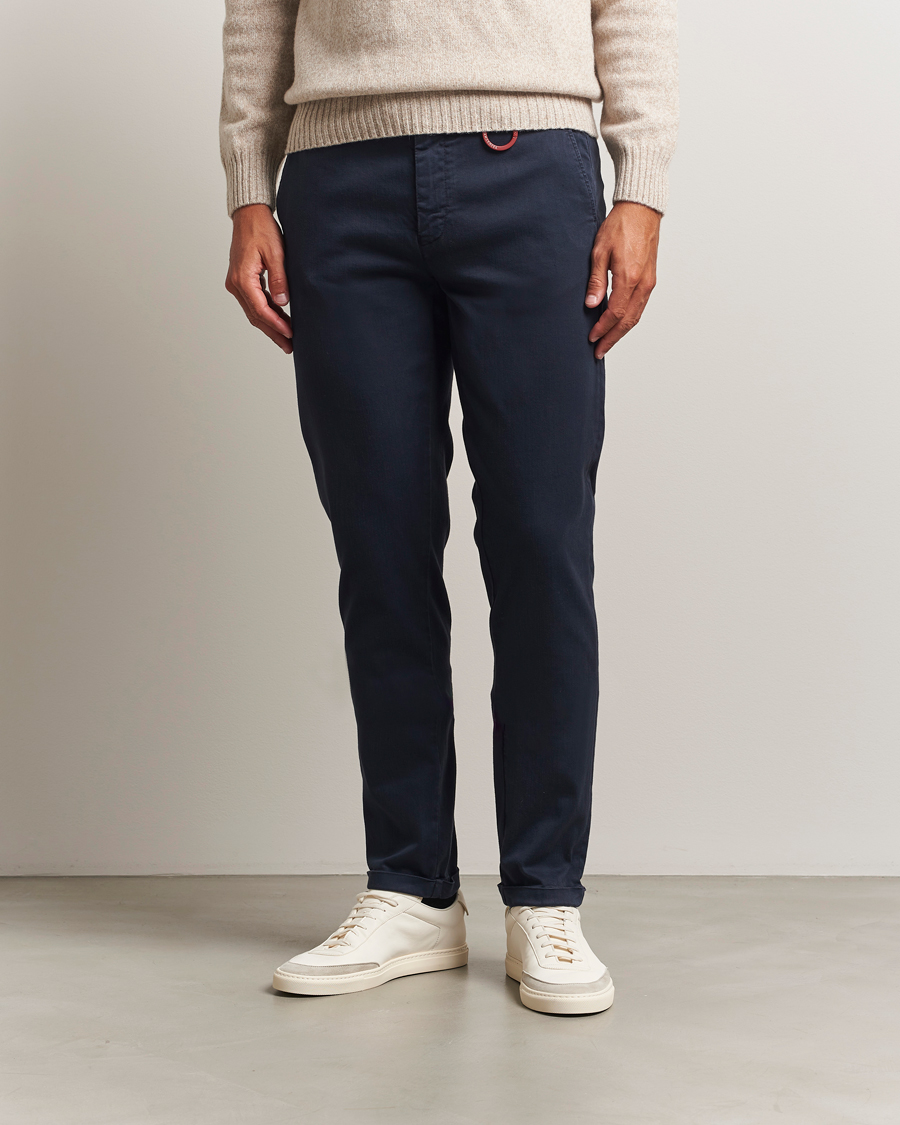 Heren | Broeken | Tramarossa | Luis Superstrech Cotton Chino Dark Blu