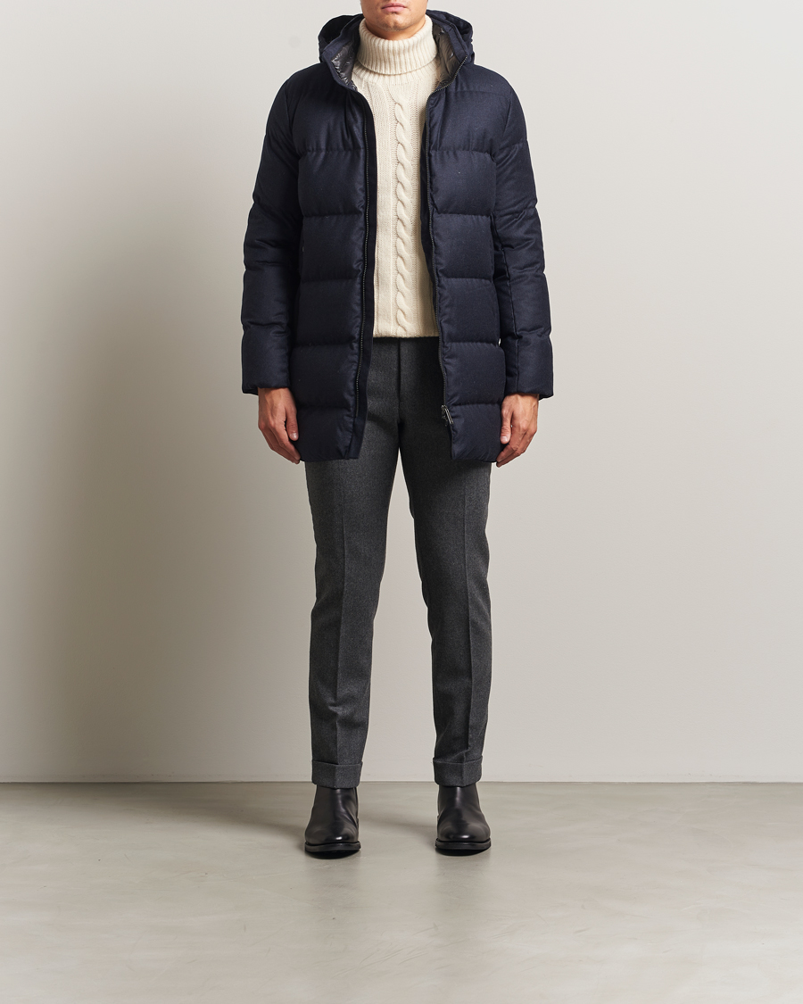 Heren | Jassen | UBR | Concorde Wool Parka Savile Dark Navy Melange