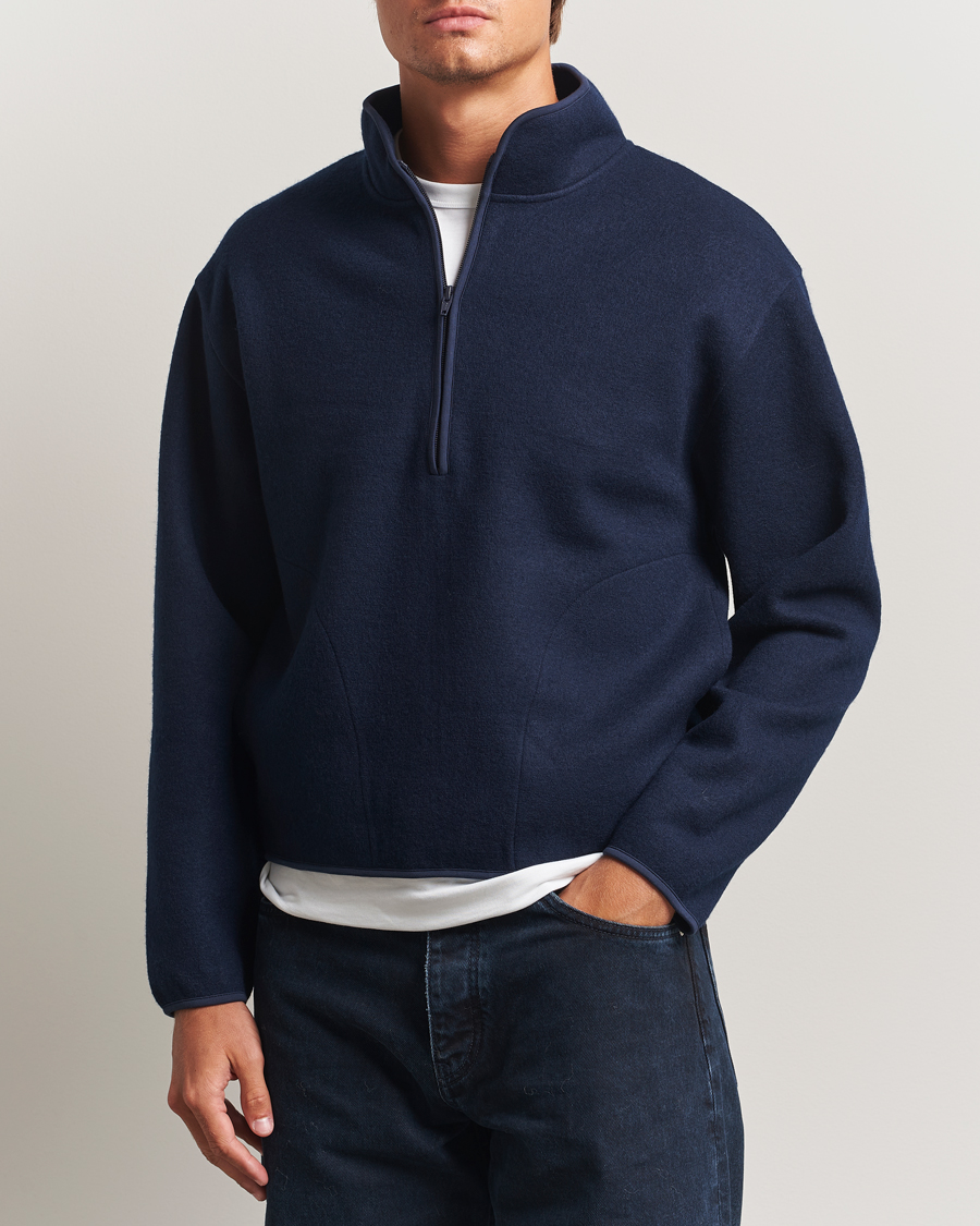 Heren | Truien | Sunflower | Wool Half Zip Navy