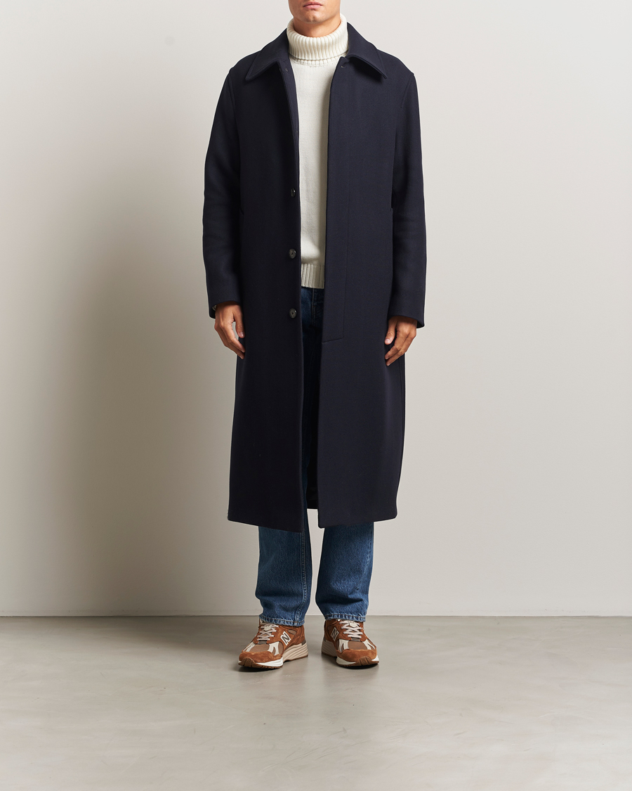 Heren | Jassen | Sunflower | Wool Winter Coat Navy