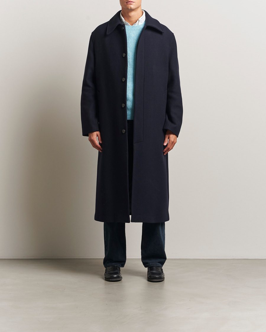 Heren | Jassen | Sunflower | Wool Winter Coat Navy